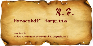 Maracskó Hargitta névjegykártya